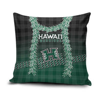 Rainbow Warriors Hawaii Palaka Pillow Cover Maile Lei LT7 Dark Green - Polynesian Pride