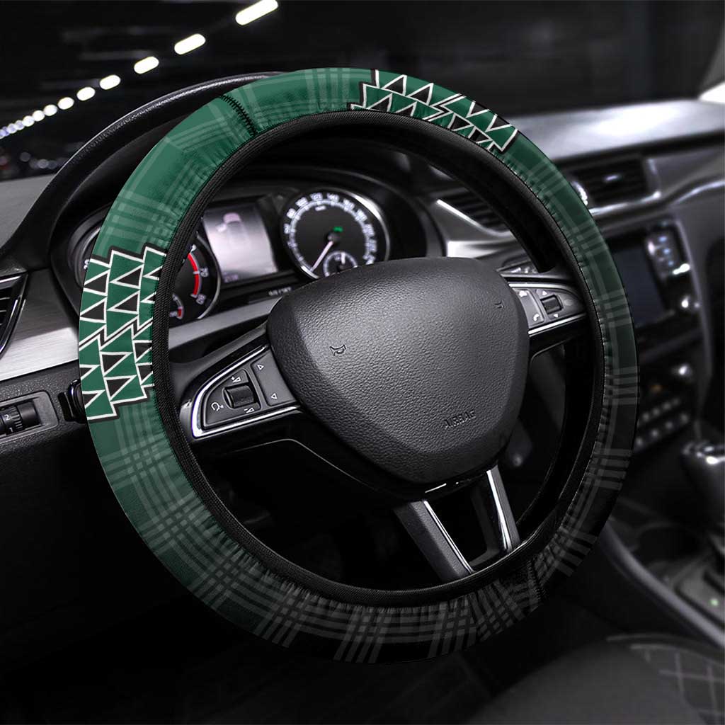 Rainbow Warriors Hawaii Palaka Steering Wheel Cover Maile Lei LT7 Universal Fit Dark Green - Polynesian Pride