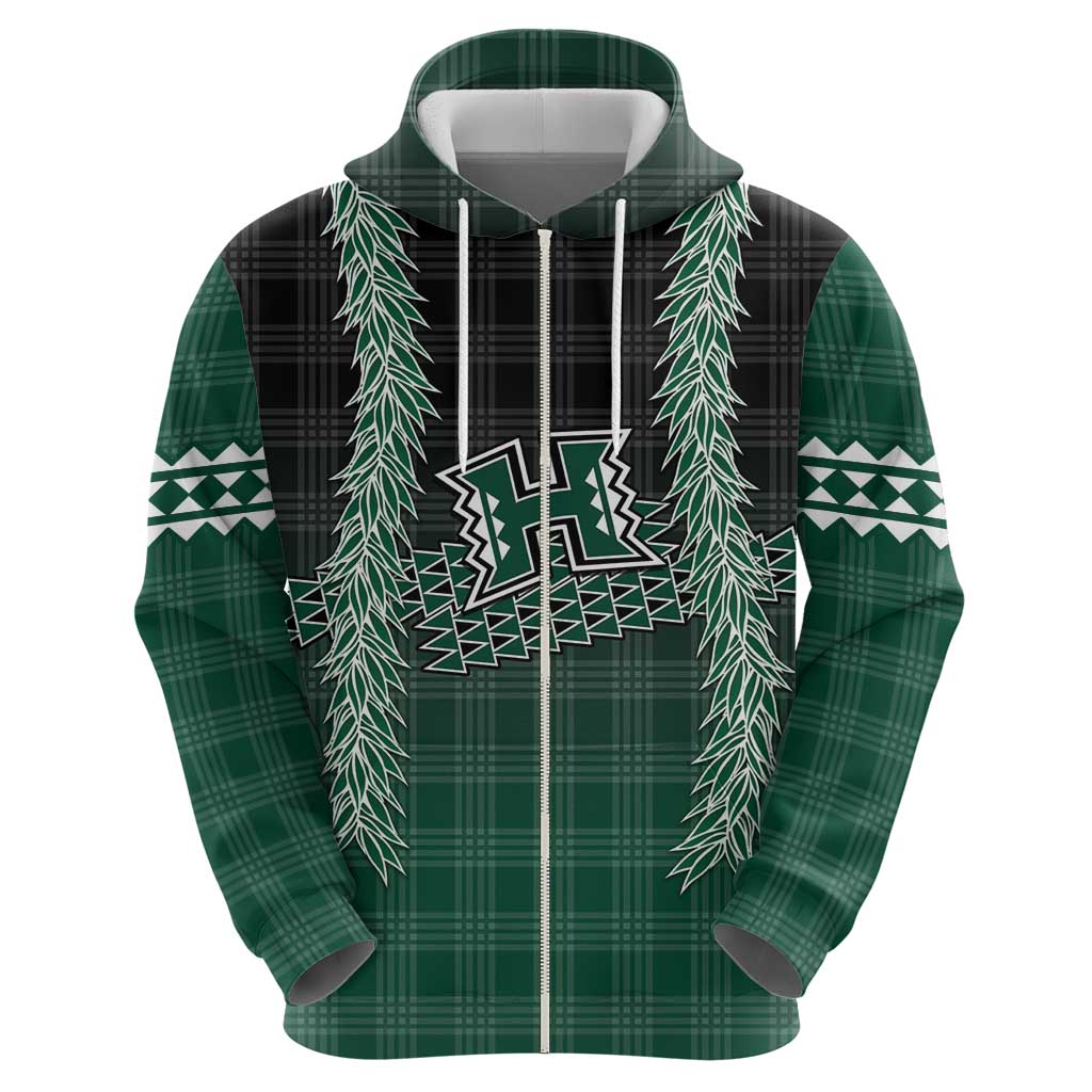 Rainbow Warriors Hawaii Palaka Zip Hoodie Maile Lei LT7 - Polynesian Pride