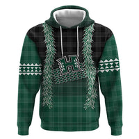 Rainbow Warriors Hawaii Palaka Zip Hoodie Maile Lei LT7 Pullover Hoodie Dark Green - Polynesian Pride