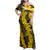 Hawaii Oahu Ilima Lei Family Matching Off Shoulder Maxi Dress and Hawaiian Shirt LT7 Mom's Dress Yellow - Polynesian Pride