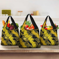 Hawaii Oahu Ilima Lei Grocery Bag LT7 3-pack One Size Yellow - Polynesian Pride