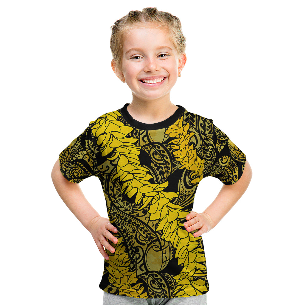 Hawaii Oahu Ilima Lei Kid T Shirt LT7 Yellow - Polynesian Pride