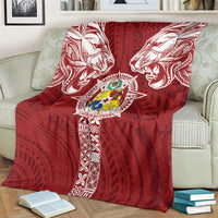 Tonga Independence Day Blanket Tongatapu Lion Ngatu Motifs LT7 - Polynesian Pride