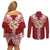 Tonga Independence Day Couples Matching Off Shoulder Short Dress and Long Sleeve Button Shirt Tongatapu Lion Ngatu Motifs