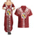 Tonga Independence Day Couples Matching Summer Maxi Dress and Hawaiian Shirt Tongatapu Lion Ngatu Motifs