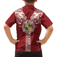 Tonga Independence Day Kid Hawaiian Shirt Tongatapu Lion Ngatu Motifs LT7 - Polynesian Pride