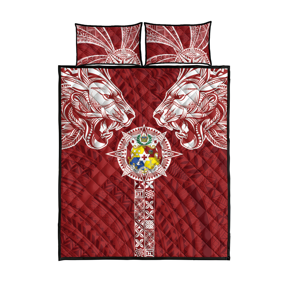 Tonga Independence Day Quilt Bed Set Tongatapu Lion Ngatu Motifs LT7 - Polynesian Pride