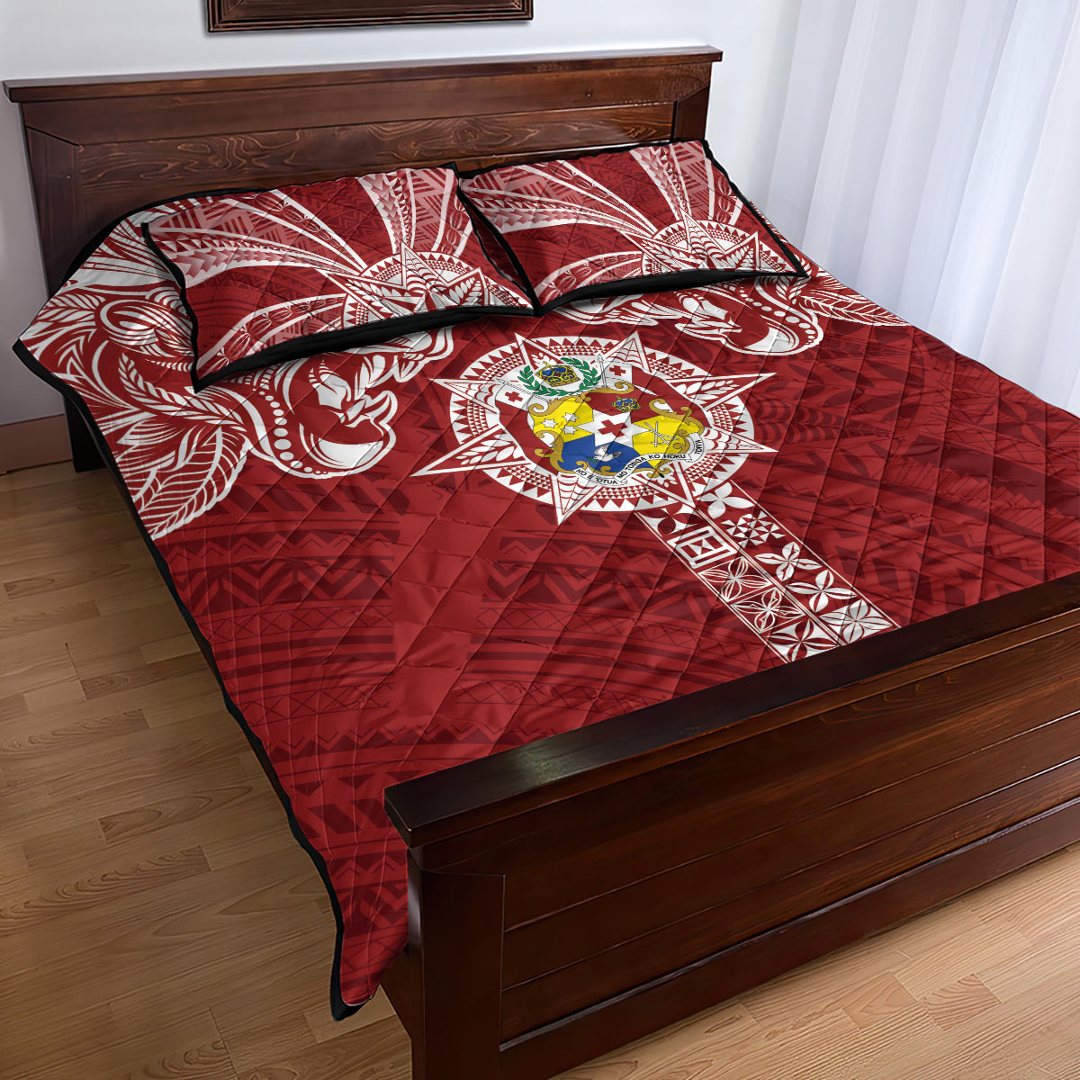 Tonga Independence Day Quilt Bed Set Tongatapu Lion Ngatu Motifs LT7 - Polynesian Pride