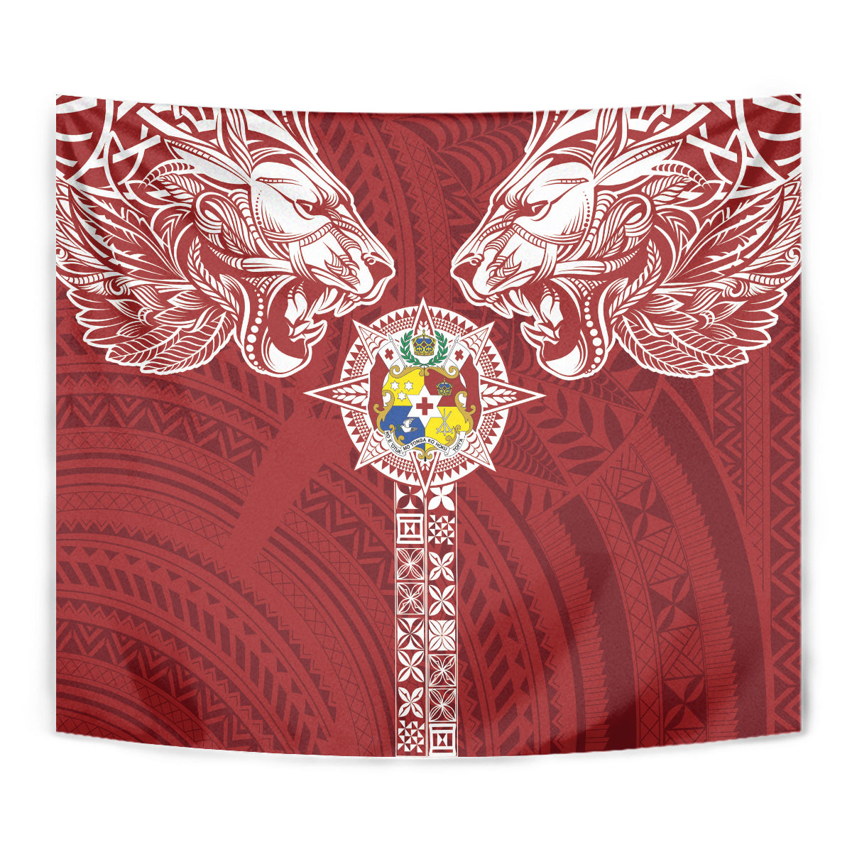 Tonga Independence Day Tapestry Tongatapu Lion Ngatu Motifs LT7 - Polynesian Pride
