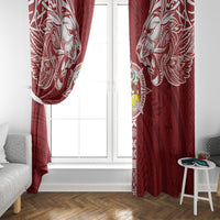 Tonga Independence Day Window Curtain Tongatapu Lion Ngatu Motifs LT7 - Polynesian Pride