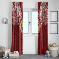 Tonga Independence Day Window Curtain Tongatapu Lion Ngatu Motifs LT7 - Polynesian Pride