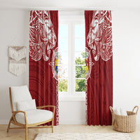 Tonga Independence Day Window Curtain Tongatapu Lion Ngatu Motifs LT7 - Polynesian Pride