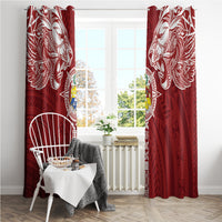 Tonga Independence Day Window Curtain Tongatapu Lion Ngatu Motifs LT7 - Polynesian Pride