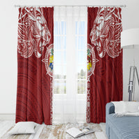 Tonga Independence Day Window Curtain Tongatapu Lion Ngatu Motifs LT7 - Polynesian Pride