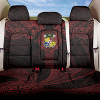 Tonga Independence Day Back Car Seat Cover Tongatapu Lion Ngatu Motifs Black Ver. LT7 One Size Black - Polynesian Pride
