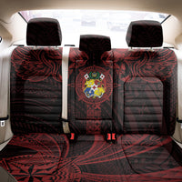 Tonga Independence Day Back Car Seat Cover Tongatapu Lion Ngatu Motifs Black Ver. LT7 - Polynesian Pride