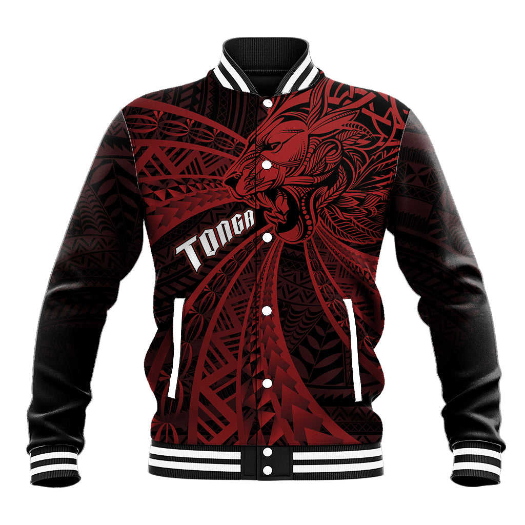 Tonga Independence Day Baseball Jacket Tongatapu Lion Ngatu Motifs Black Ver. LT7 Unisex Black - Polynesian Pride