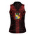 Tonga Independence Day Women Sleeveless Polo Shirt Tongatapu Lion Ngatu Motifs Black Ver.