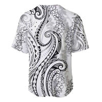 Polynesia Plumeria Lei Baseball Jersey White Curves Motif LT7 - Polynesian Pride