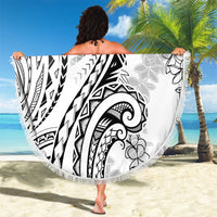 Polynesia Plumeria Lei Beach Blanket White Curves Motif LT7 - Polynesian Pride