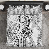 Polynesia Plumeria Lei Bedding Set White Curves Motif LT7 White - Polynesian Pride
