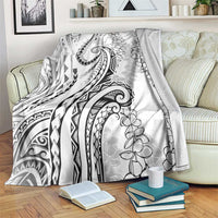 Polynesia Plumeria Lei Blanket White Curves Motif LT7 White - Polynesian Pride