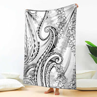 Polynesia Plumeria Lei Blanket White Curves Motif LT7 - Polynesian Pride