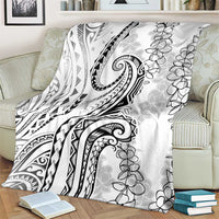 Polynesia Plumeria Lei Blanket White Curves Motif LT7 - Polynesian Pride