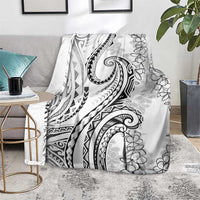 Polynesia Plumeria Lei Blanket White Curves Motif LT7 - Polynesian Pride