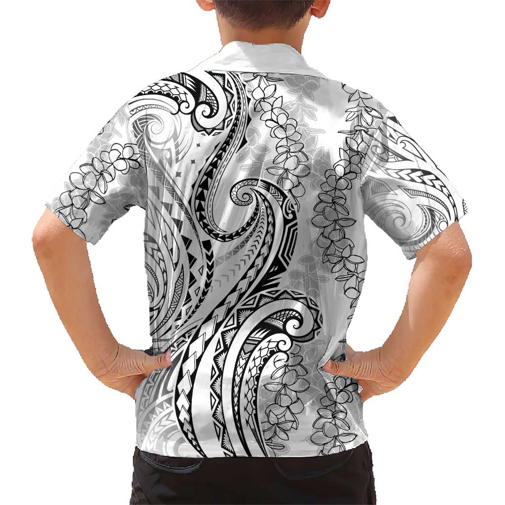 Polynesia Plumeria Lei Hawaiian Shirt White Curves Motif LT7 - Polynesian Pride
