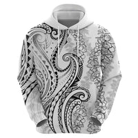 Polynesia Plumeria Lei Hoodie White Curves Motif LT7 - Polynesian Pride