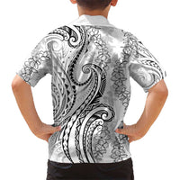 Polynesia Plumeria Lei Kid Hawaiian Shirt White Curves Motif LT7 - Polynesian Pride