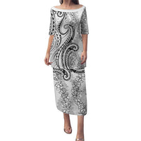 Polynesia Plumeria Lei Puletasi White Curves Motif LT7 Long Dress White - Polynesian Pride