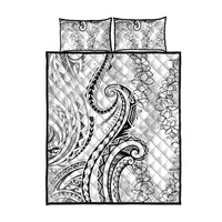Polynesia Plumeria Lei Quilt Bed Set White Curves Motif LT7 - Polynesian Pride