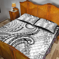 Polynesia Plumeria Lei Quilt Bed Set White Curves Motif LT7 - Polynesian Pride