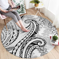 Polynesia Plumeria Lei Round Carpet White Curves Motif LT7 - Polynesian Pride