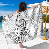 Polynesia Plumeria Lei Sarong White Curves Motif LT7 One Size 44 x 66 inches White - Polynesian Pride