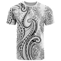 Polynesia Plumeria Lei T Shirt White Curves Motif LT7 White - Polynesian Pride