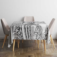 Polynesia Plumeria Lei Tablecloth White Curves Motif LT7 - Polynesian Pride