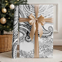 Polynesia Plumeria Lei Wrapping Paper White Curves Motif LT7 - Polynesian Pride