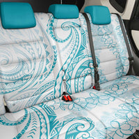 Polynesia Plumeria Lei Back Car Seat Cover White Turquoise Curves Motif LT7 - Polynesian Pride