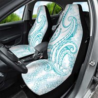 Polynesia Plumeria Lei Car Seat Cover White Turquoise Curves Motif LT7 - Polynesian Pride