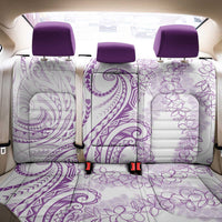 Polynesia Plumeria Lei Back Car Seat Cover White Violet Curves Motif LT7 - Polynesian Pride