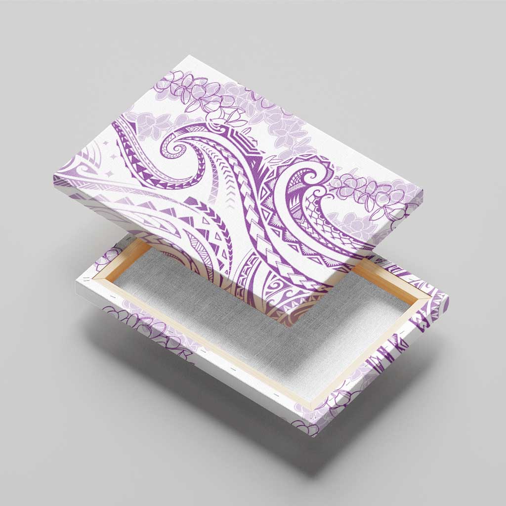 Polynesia Plumeria Lei Canvas Wall Art White Violet Curves Motif LT7 - Polynesian Pride