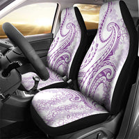 Polynesia Plumeria Lei Car Seat Cover White Violet Curves Motif LT7 - Polynesian Pride