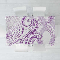Polynesia Plumeria Lei Tablecloth White Violet Curves Motif LT7 Violet - Polynesian Pride