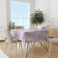 Polynesia Plumeria Lei Tablecloth White Violet Curves Motif LT7 - Polynesian Pride