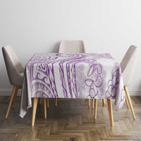 Polynesia Plumeria Lei Tablecloth White Violet Curves Motif LT7 - Polynesian Pride