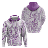 Polynesia Plumeria Lei Zip Hoodie White Violet Curves Motif LT7 - Polynesian Pride